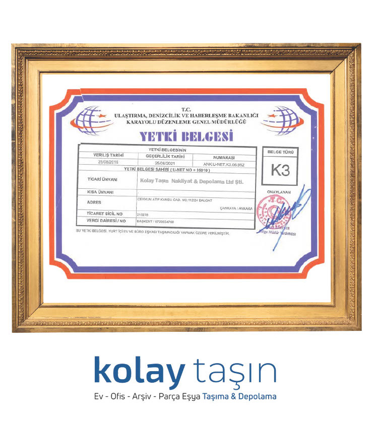 kolay taşın k3 belgesi